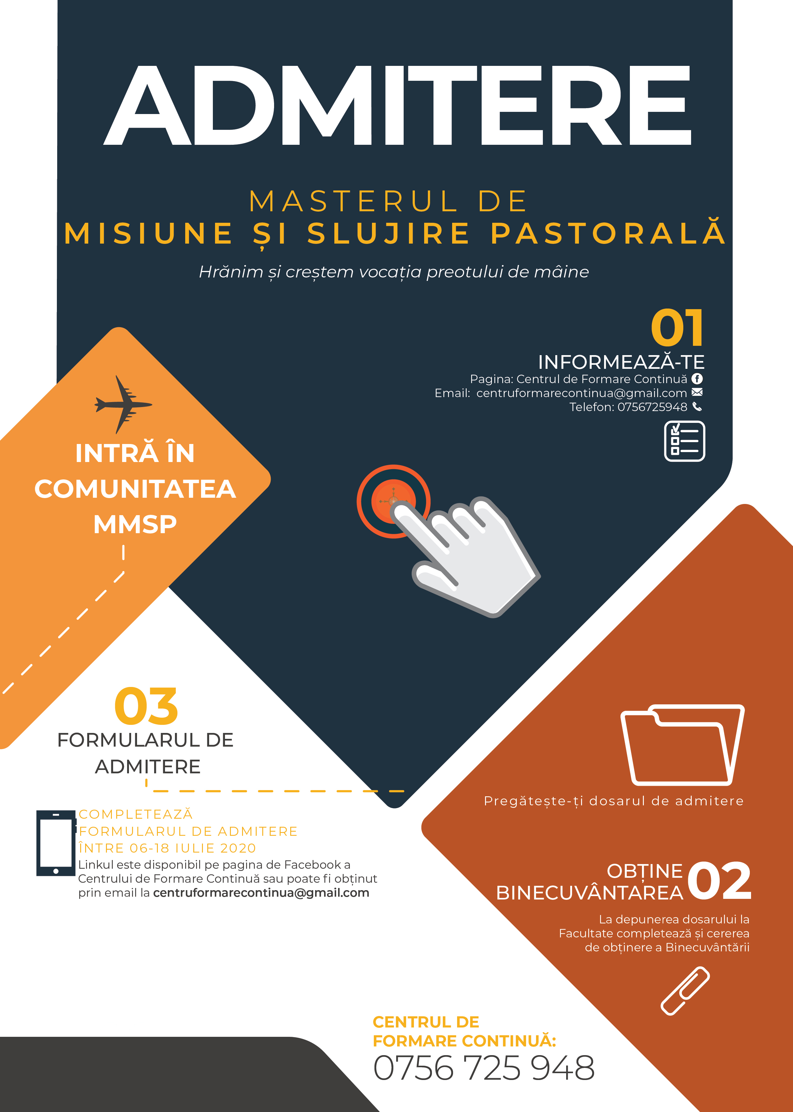 Admiterea la Masterul Profesional de Misiune și Slujire Pastorală (2021)