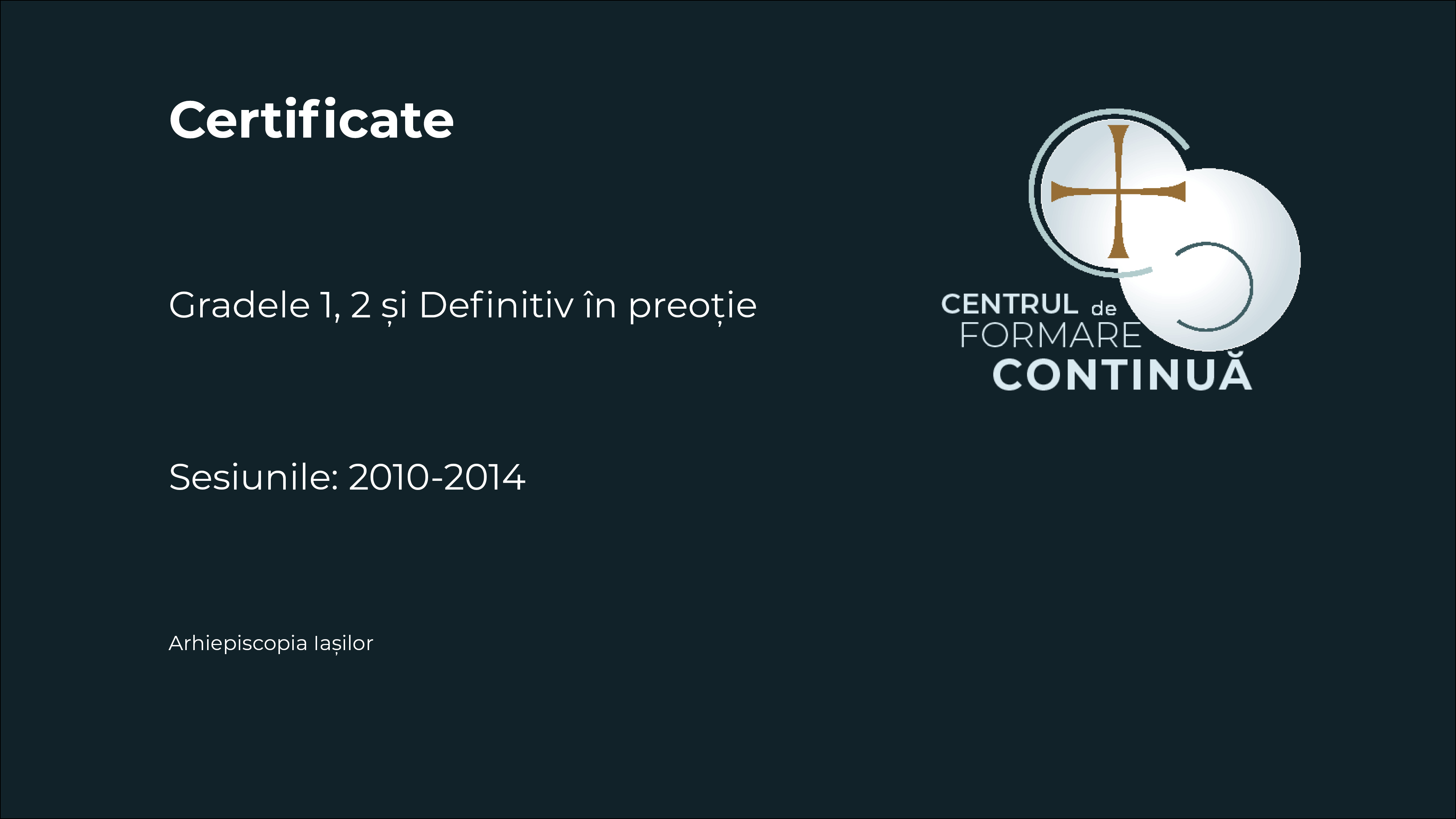 Certificate de grad clerical