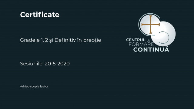 Certificate grade profesionale CFC