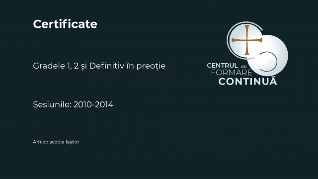 Certificate de grad clerical